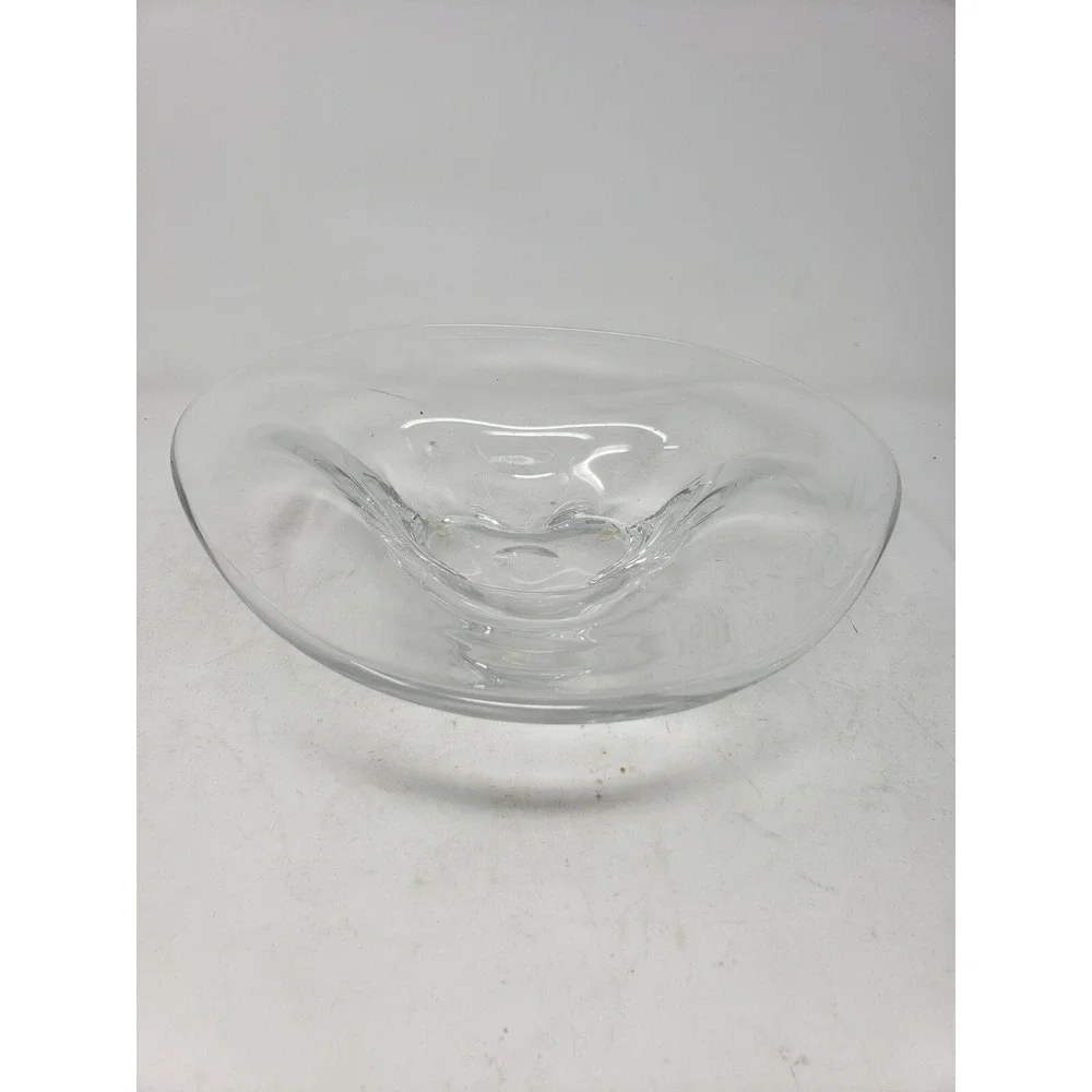 Orrefors Large Clear Crystal Bowl Vintage Modern Signed Numbered 6.5 Lbs 12.5