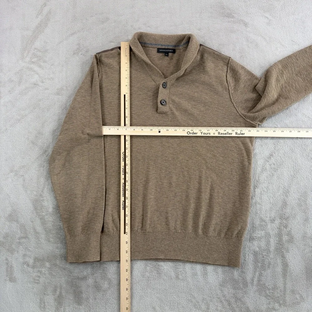 Banana Republic Safari Shawl Collar Sweater in Brown Men Large Long Sleeve