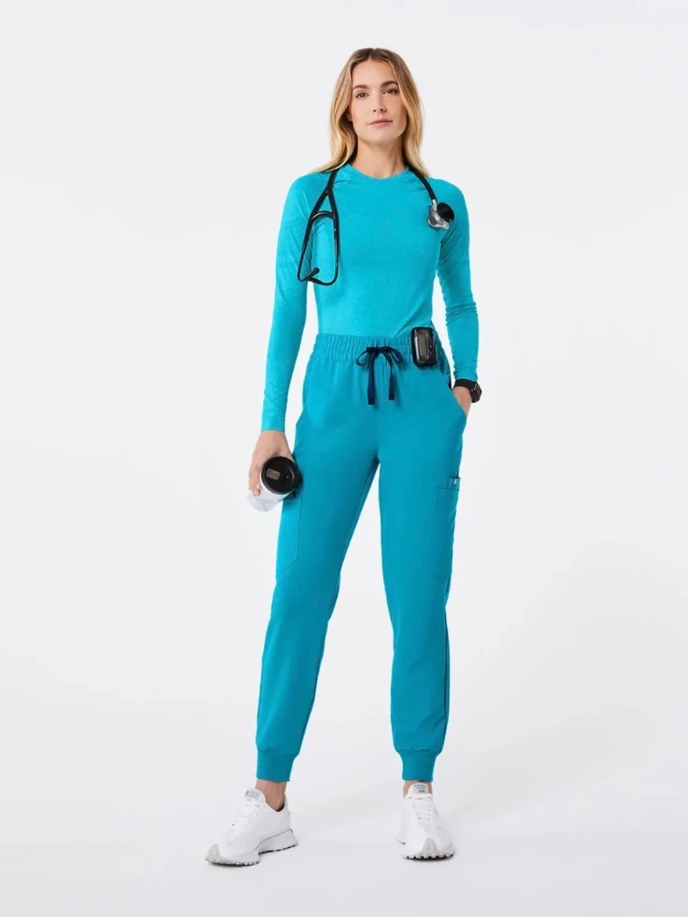 SOLD ON ANOTHER PLATFORM FIGS Uman High Waisted Jogger Scrub Pants Teal M NWT