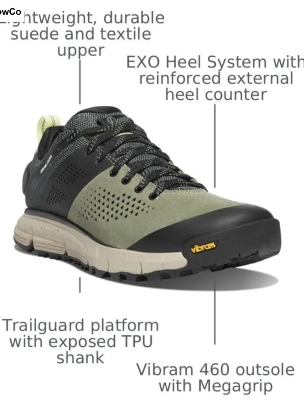 Women's Hiking Shoes Suede Textile Vibram Outsole Trail