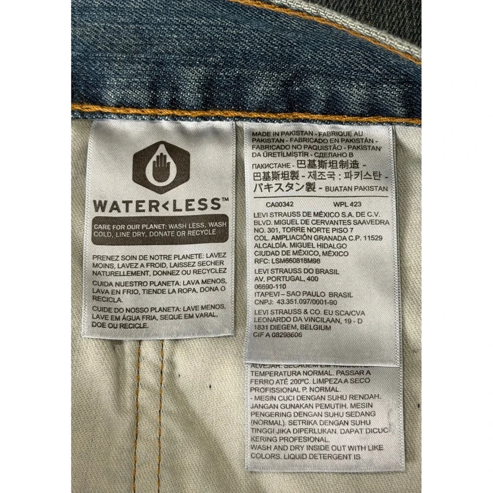 Levis 559 Relaxed Straight Jeans Mens 38x30 Blue Medium Wash WaterLess Denim