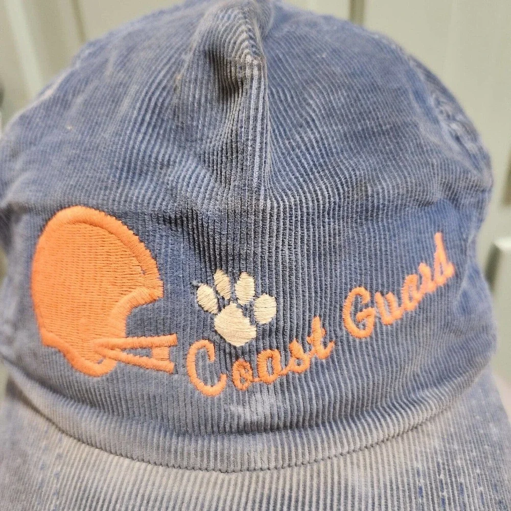 VTG US USCGA Coast Guard Football Corduroy‎ Snapback Hat Cap DISTRESSED