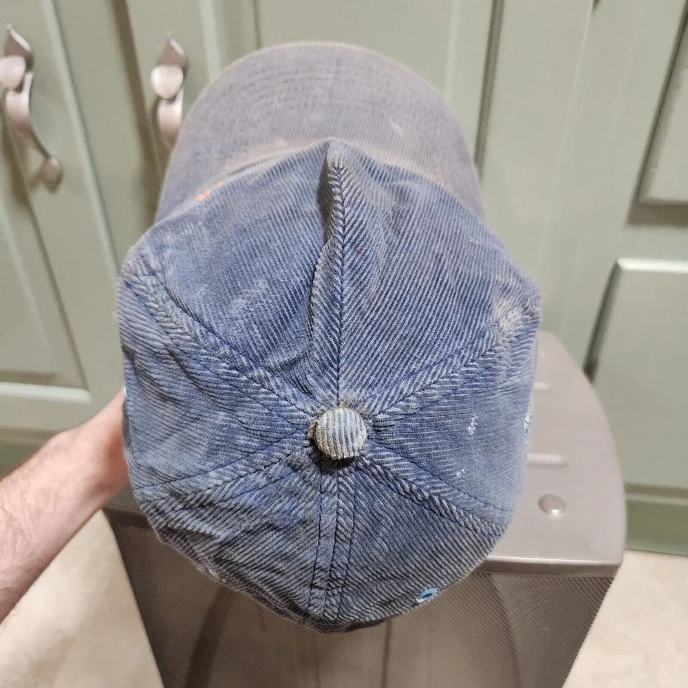 VTG US USCGA Coast Guard Football Corduroy‎ Snapback Hat Cap DISTRESSED