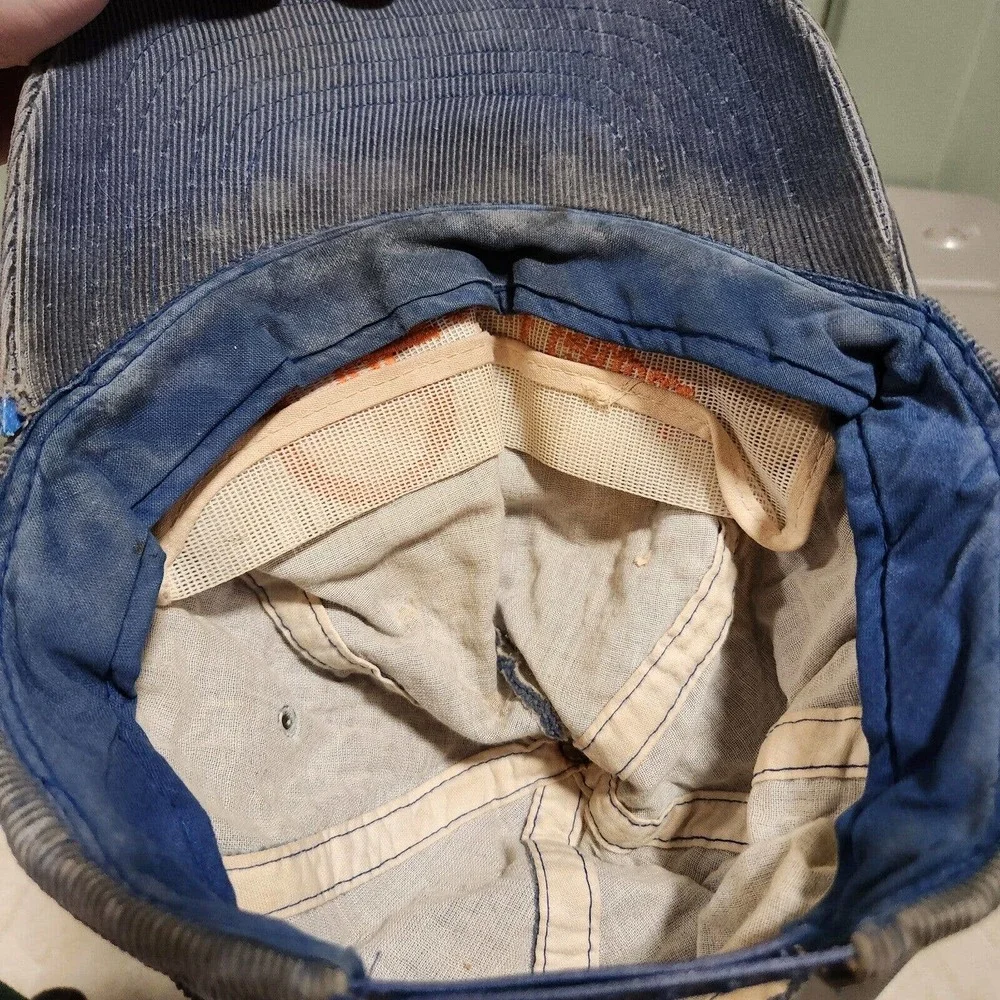VTG US USCGA Coast Guard Football Corduroy‎ Snapback Hat Cap DISTRESSED