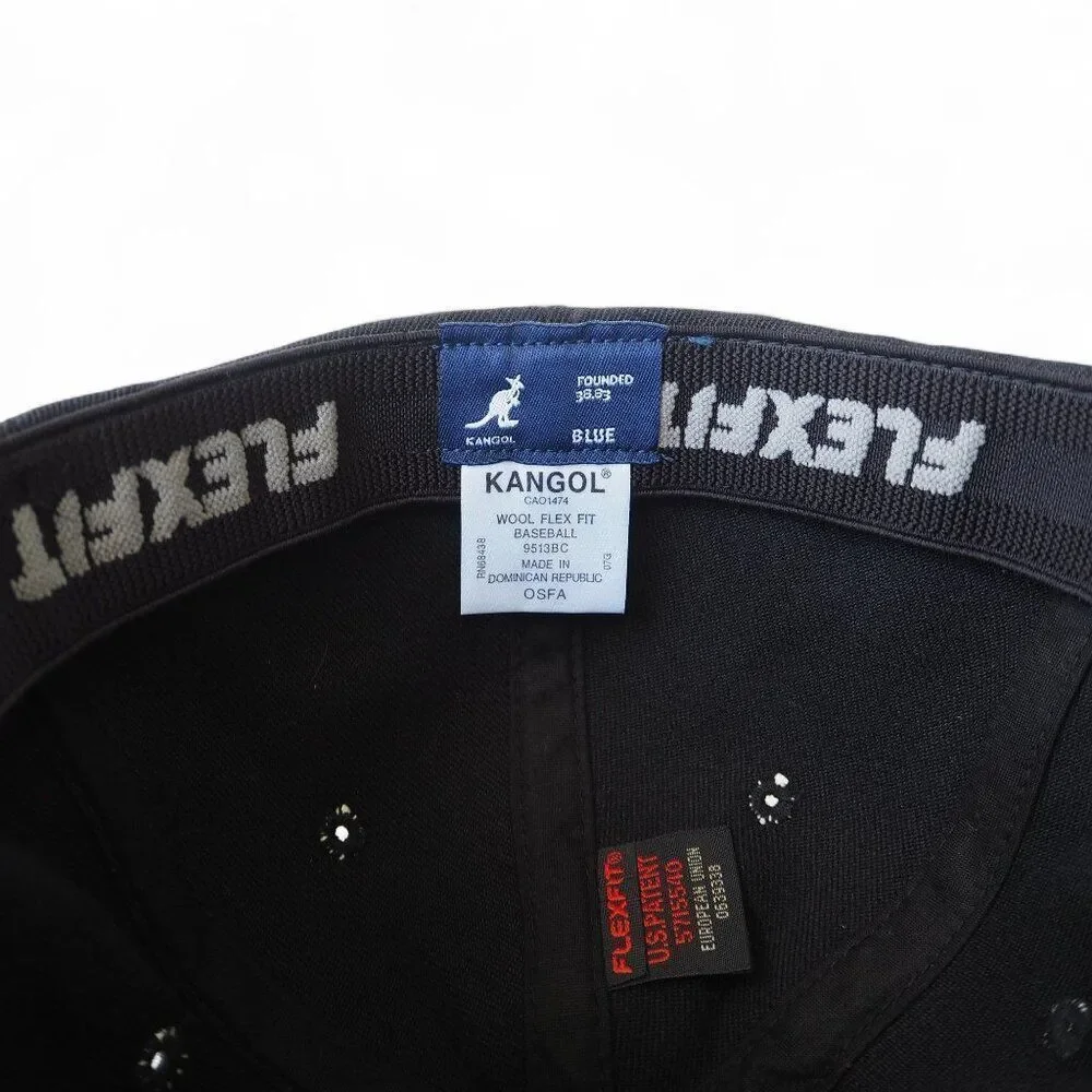 KANGOL Vintage‎ Wool Flex Fit Baseball Fitted Hat 9513BC Black / Grey OS