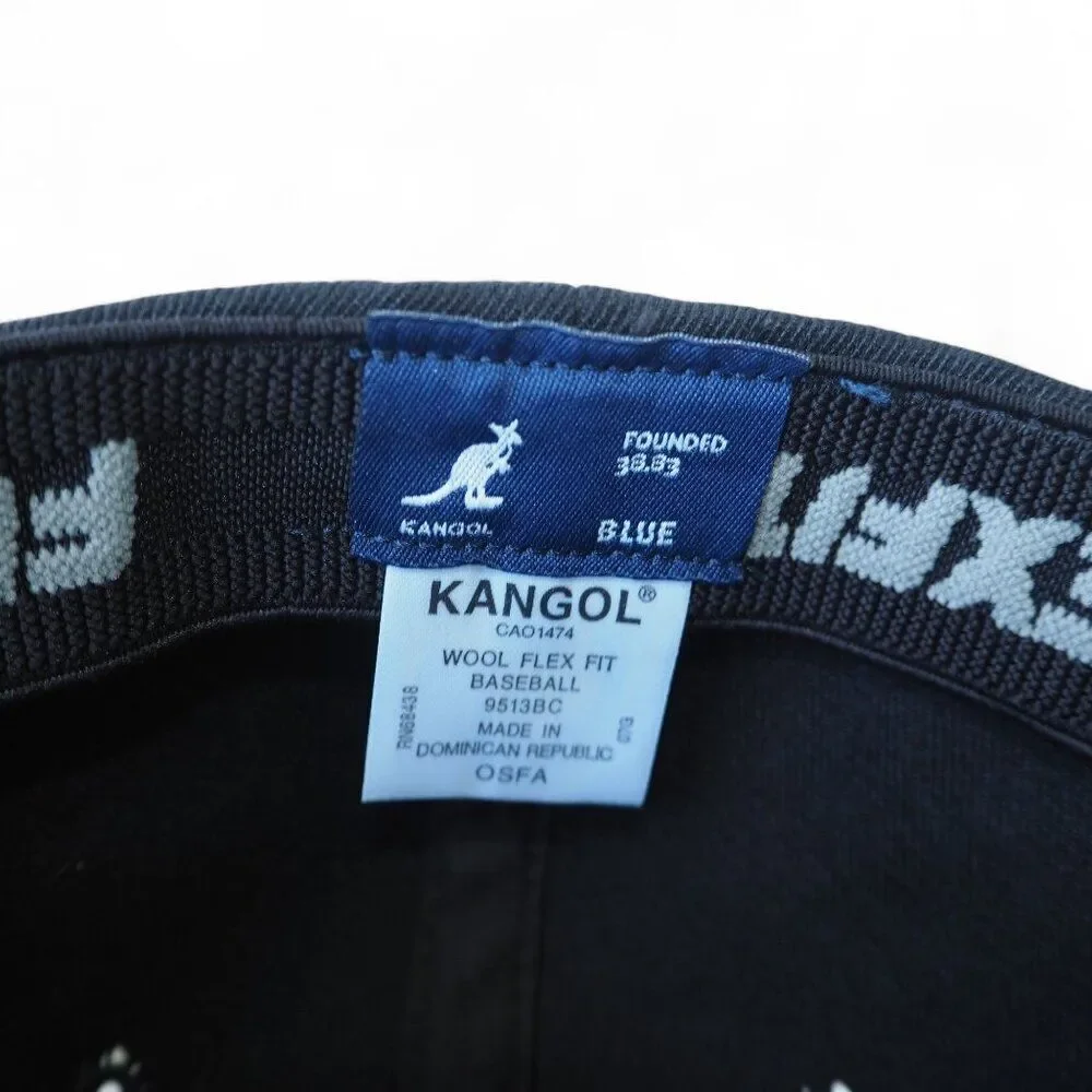 KANGOL Vintage‎ Wool Flex Fit Baseball Fitted Hat 9513BC Black / Grey OS