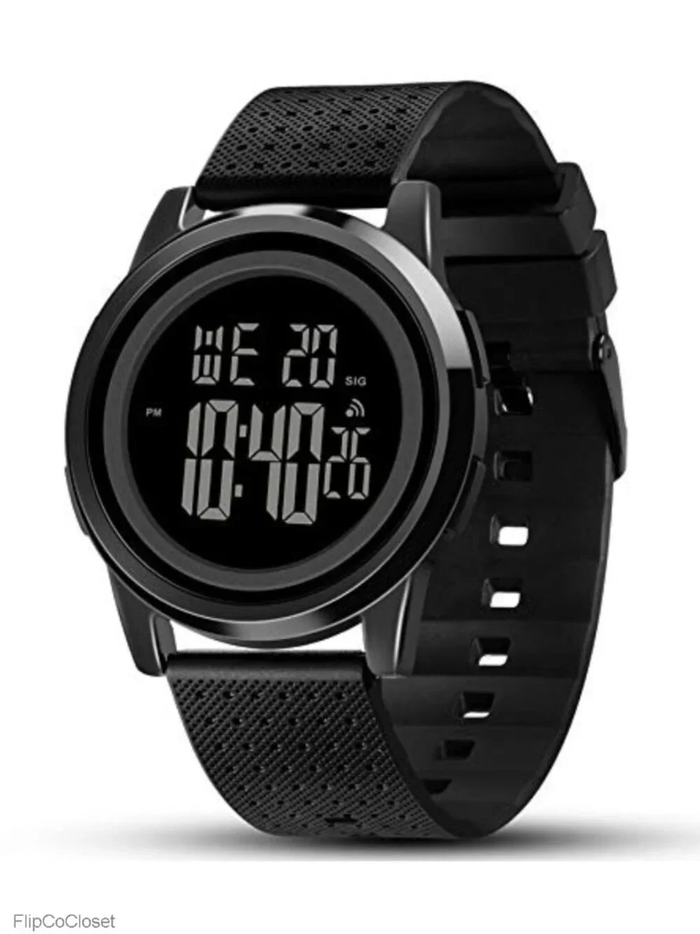 Mens Ultra-Thin Digital Sports Watch Waterproof Stainless Steel Quartz Alarm