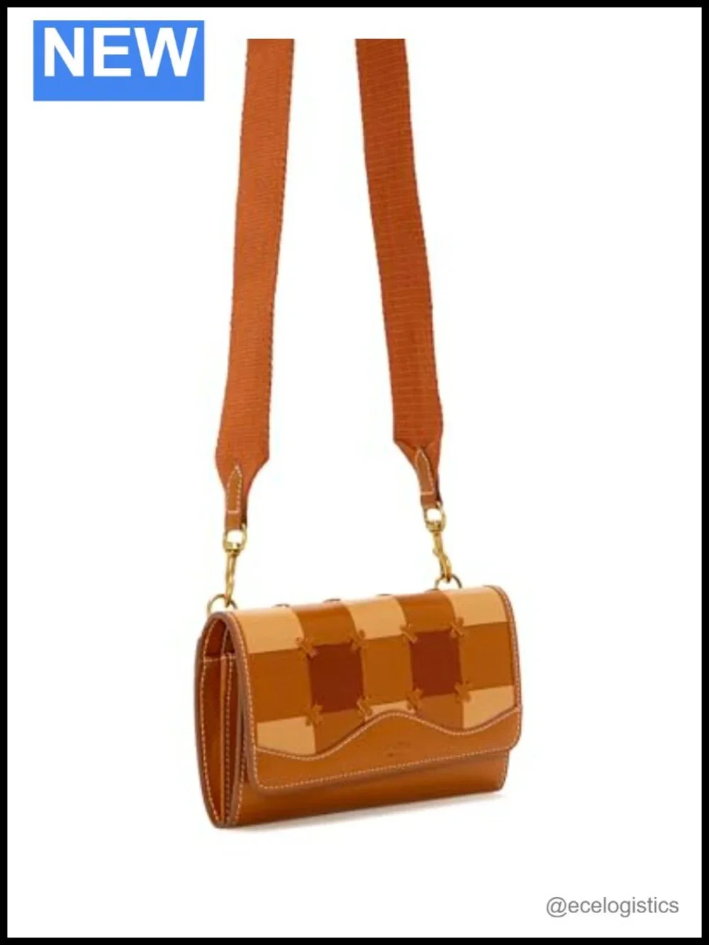 Women's Leather Crossbody Wallet with Removable Strap and Flap Closure