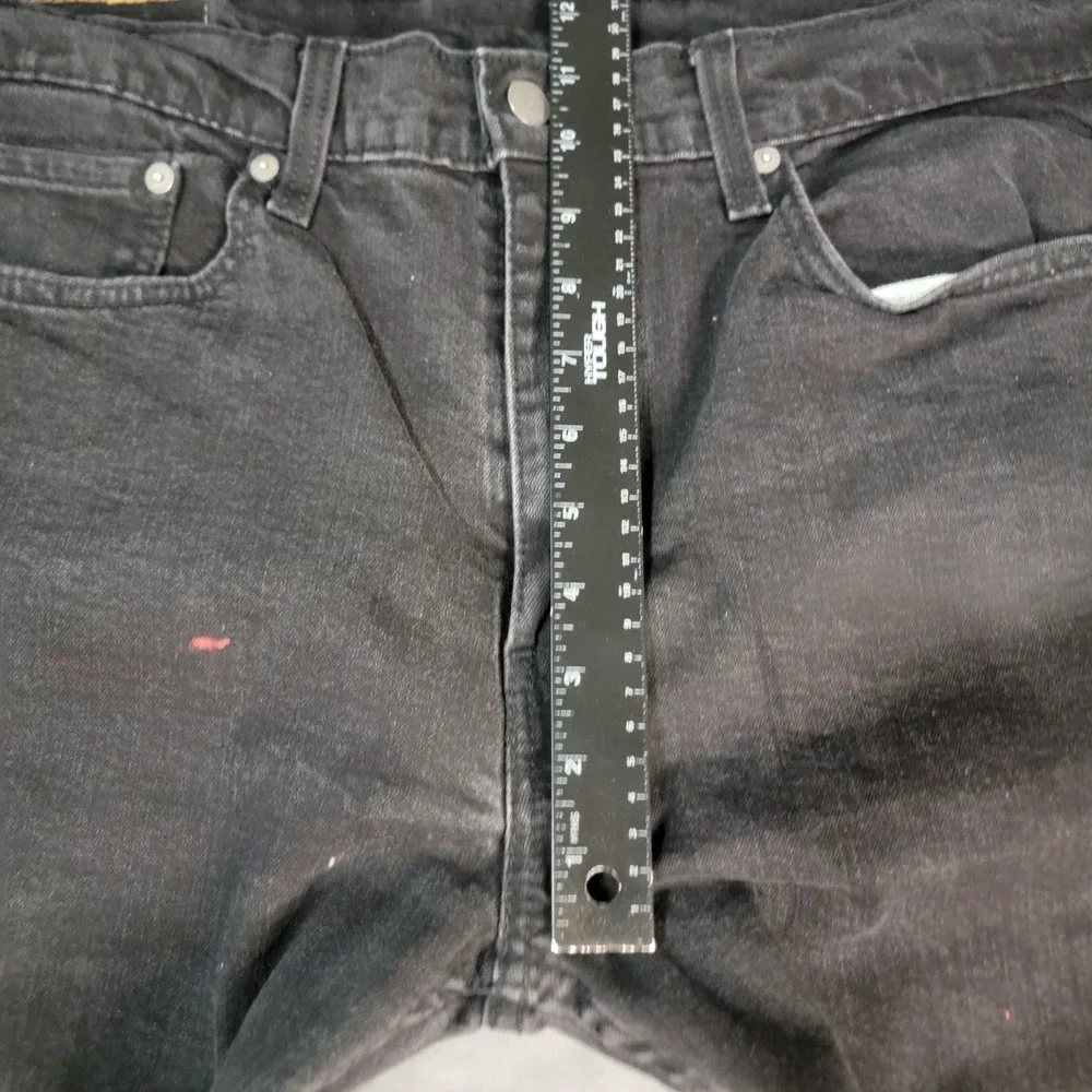 Levis 501 Jeans Men's 36x32 Black Dark Wash Straight Leg Flat Front Zip Closure‎