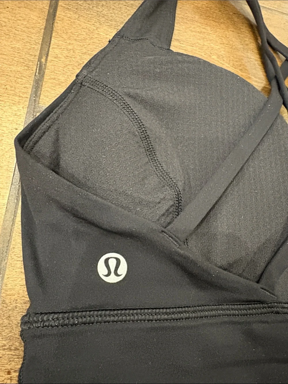 Lululemon free to be serene longline sports bra black size 8