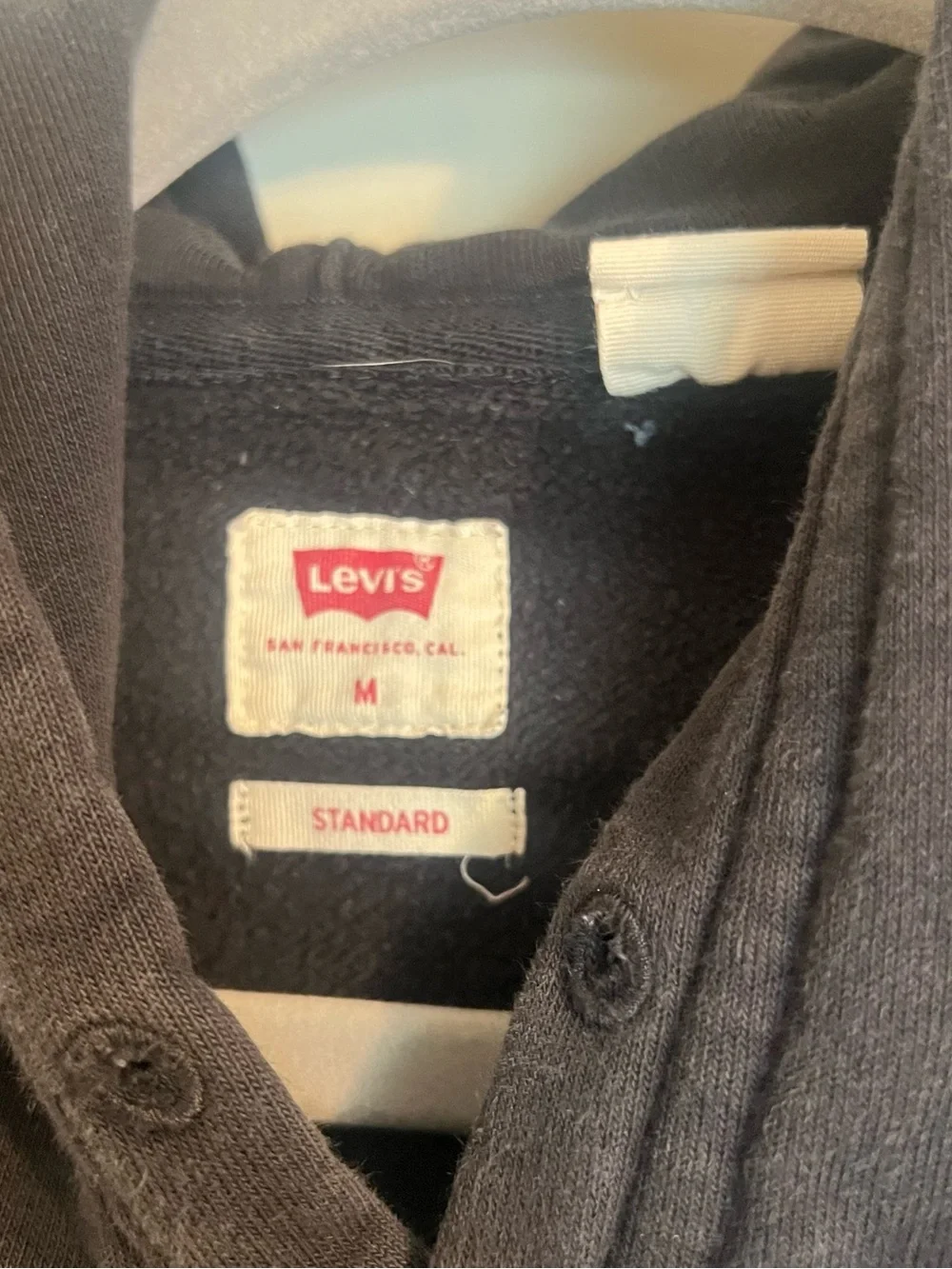 Levi's Black Pullover Hoodie with White Logo Graphic