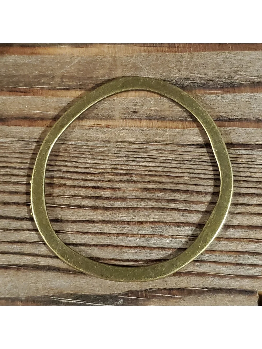 Avant Garde Antique Brass Large Baroque Irregular Wavy Circle Ring Pendant 1 pc