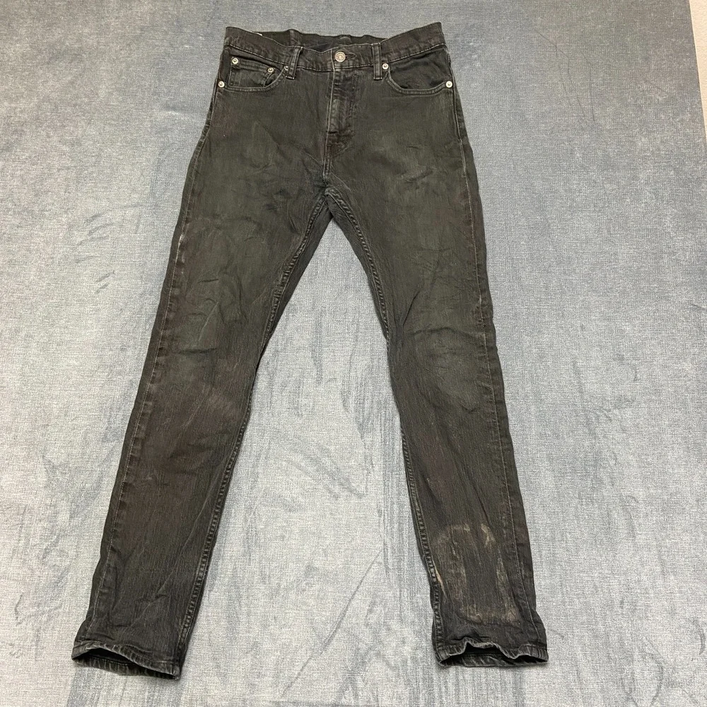 Levi's Jeans Mens 30x30 Black Denim Slim Fit Skinny Leg Streetwear Dark Wash
