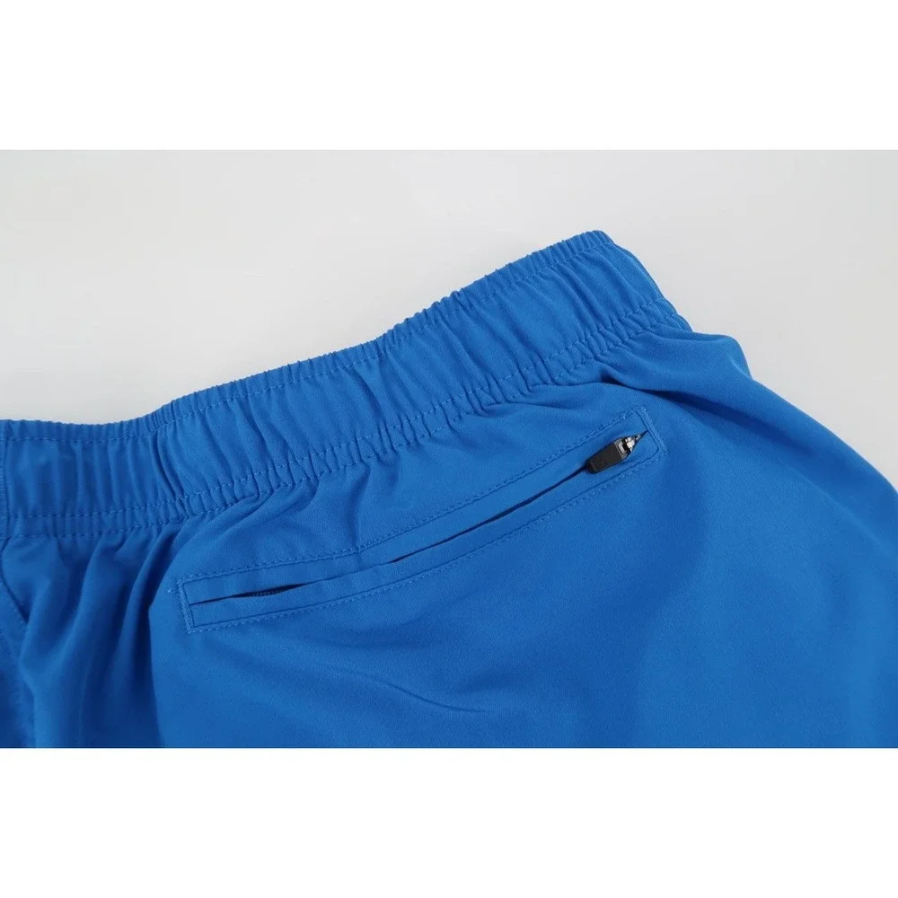 Bear Bottom Swim Trunks Mens XXL Blue Solid Stretch Drawstring Lined 5.5
