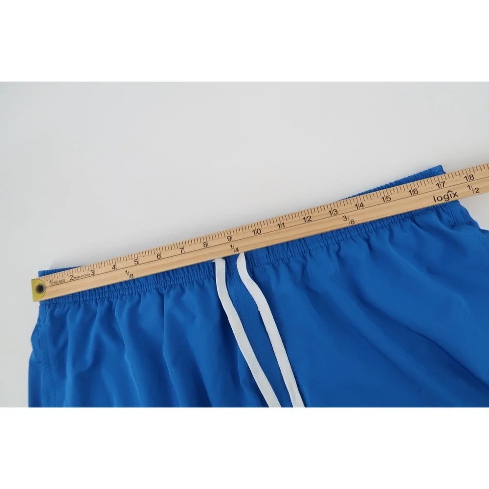 Bear Bottom Swim Trunks Mens XXL Blue Solid Stretch Drawstring Lined 5.5