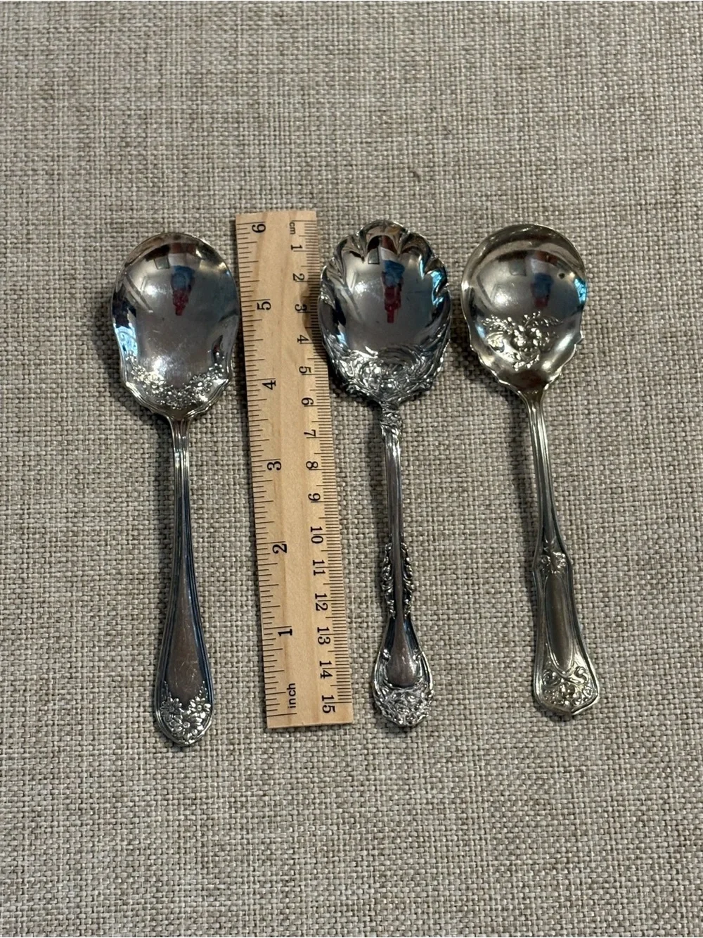 Vintage WM A Rogers Silverplate Nut Candy Serving Spoon Set of 3