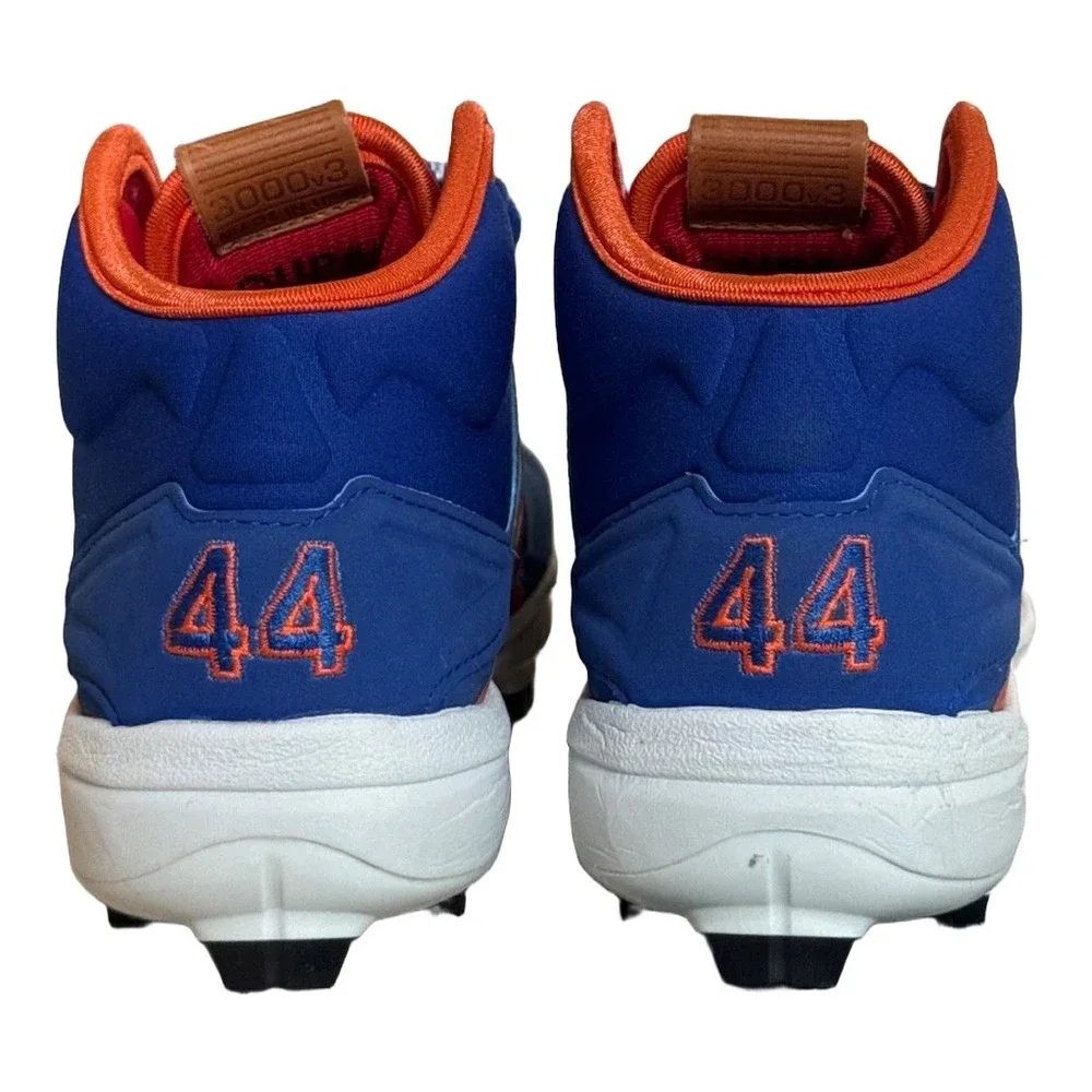 New Balance 3000v3 Baseball Cleats Blue Orange Mid Big Kids Size 5 NY Mets Soup