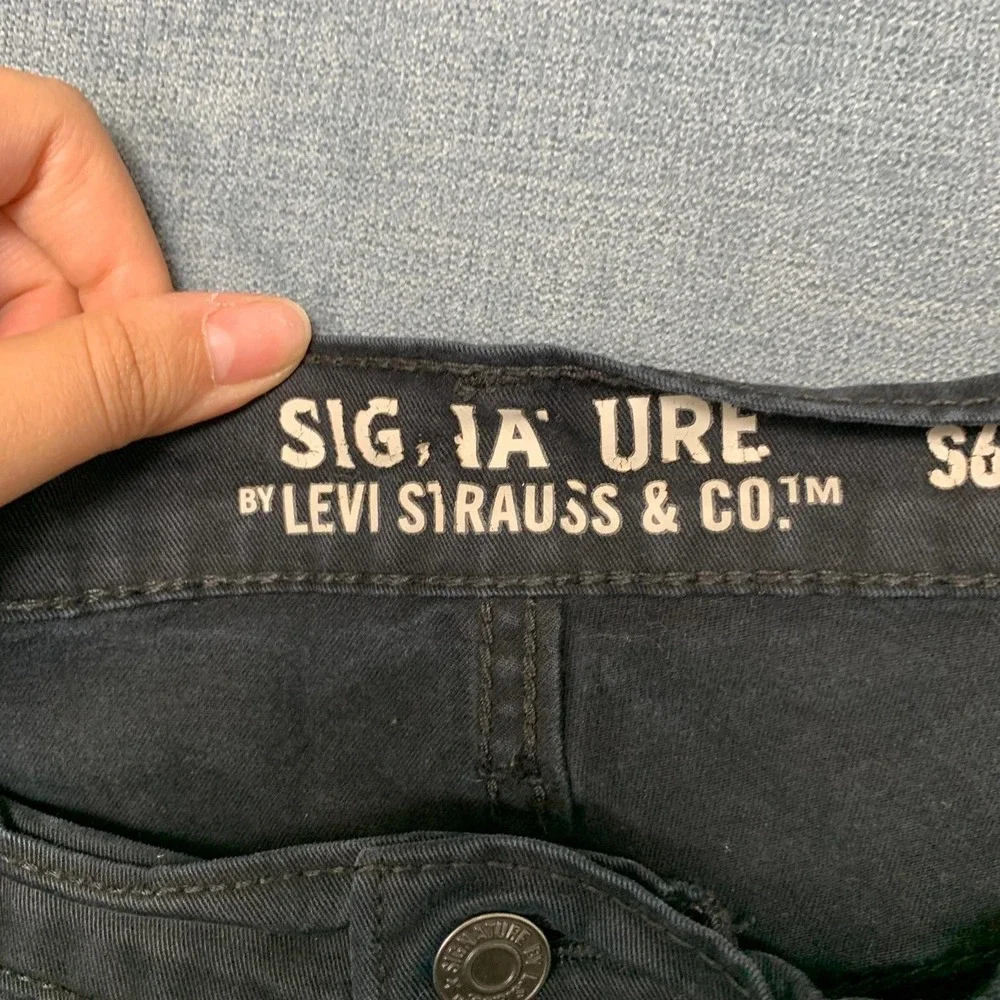 Signature Levi Strauss S67 Athletic Pants Mens 42x32 Black All Season Straight