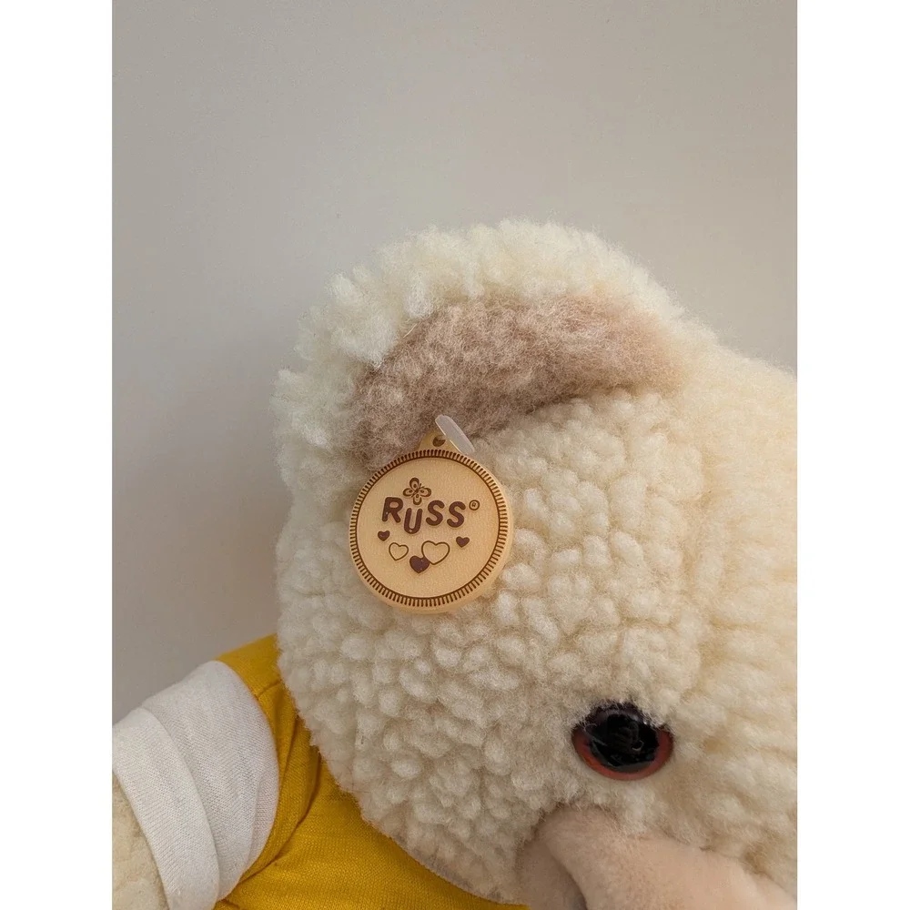 Russ Berrie‎ Snuggle Bear Plush Yellow Shirt Vintage 1986 3146 16 Inch