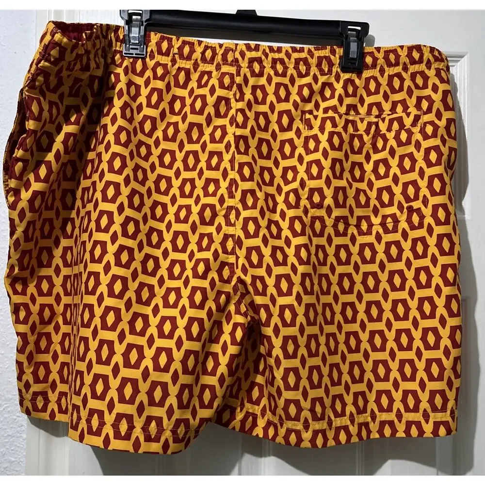 Boca Classics Size XL Red & Yellow Men’s Swim Trunks Bathing Suit Beach Summer