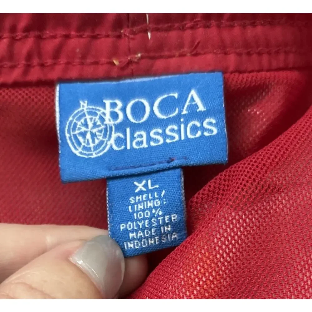 Boca Classics Size XL Red & Yellow Men’s Swim Trunks Bathing Suit Beach Summer