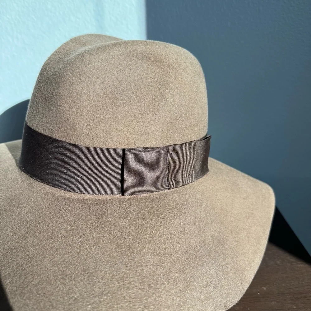 Brixton Joanna Fedora Hat Tan Brown Wool Felt Wide Brim Women’s Sz S 56 cm Fall