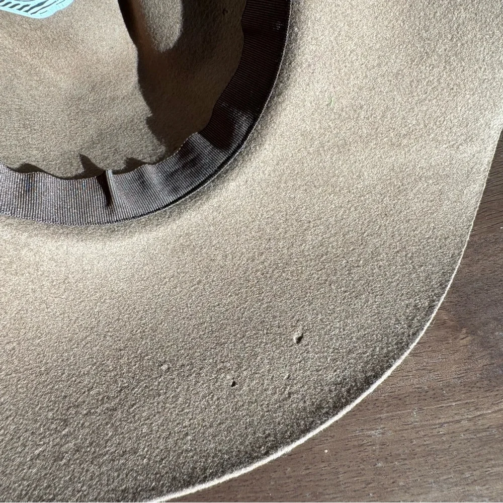 Brixton Joanna Fedora Hat Tan Brown Wool Felt Wide Brim Women’s Sz S 56 cm Fall