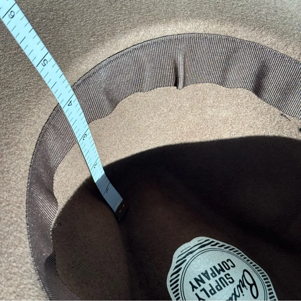 Brixton Joanna Fedora Hat Tan Brown Wool Felt Wide Brim Women’s Sz S 56 cm Fall