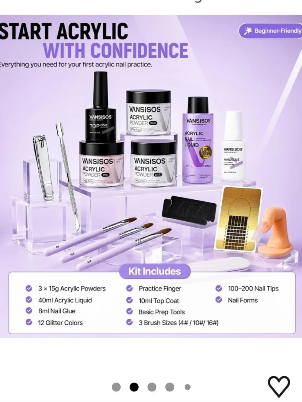 Acrylic Nail Kit for Beginners: Professional Acrylic Powder and Liquid