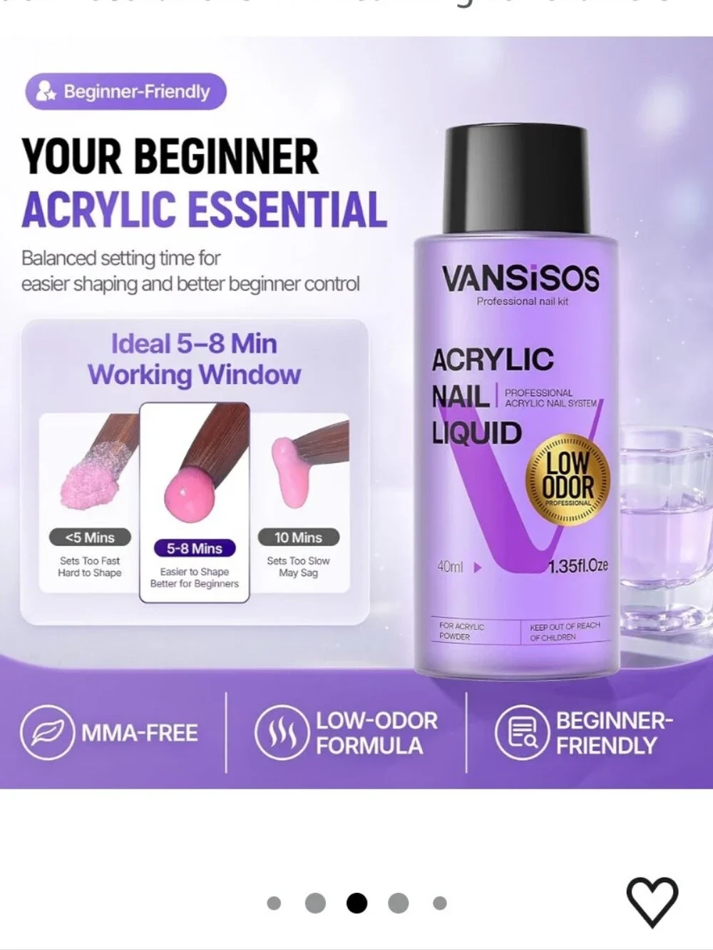 Acrylic Nail Kit for Beginners: Professional Acrylic Powder and Liquid