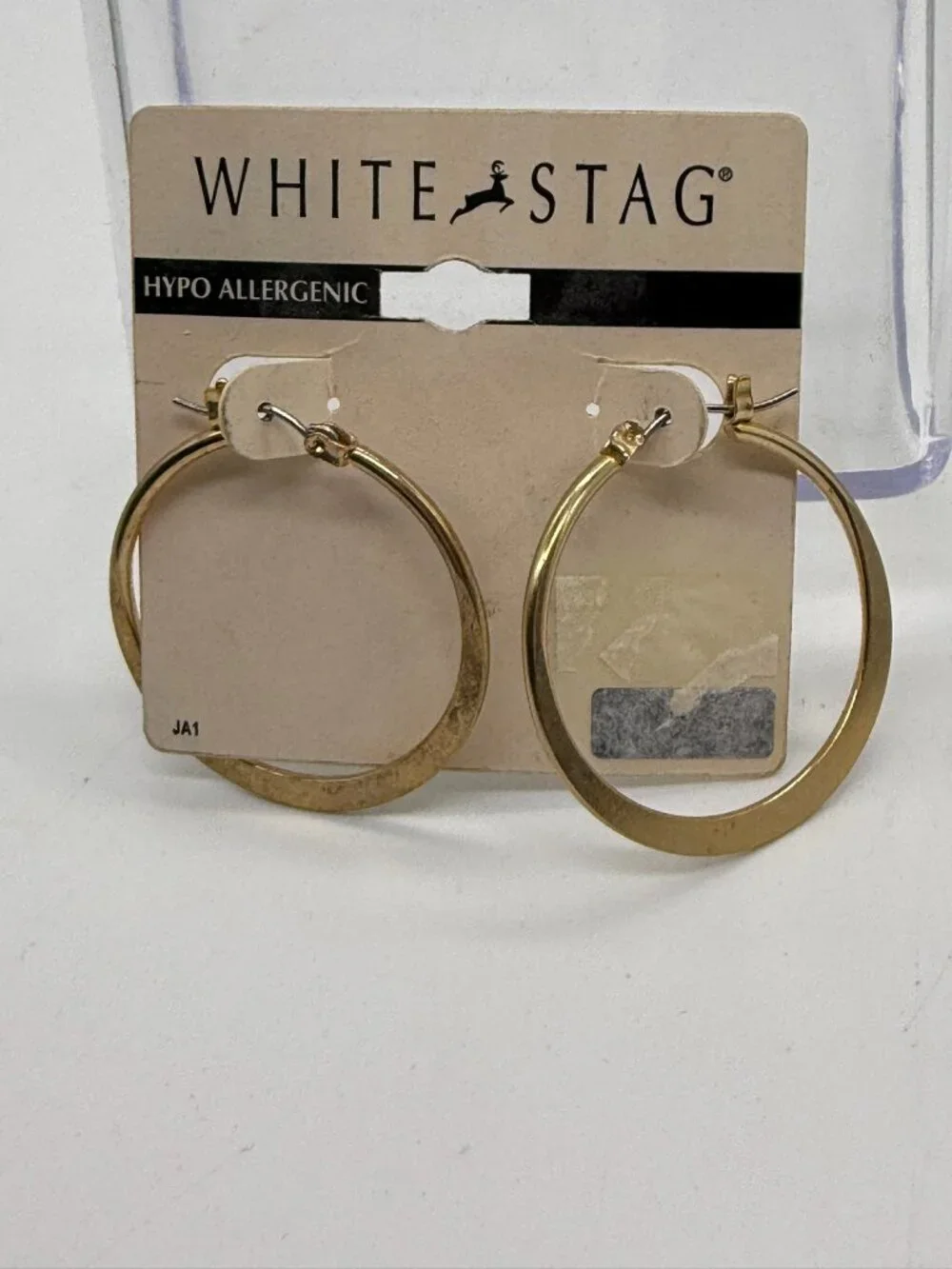 White Stag Gold Tone Hoop Earrings NWT Hypoallergenic