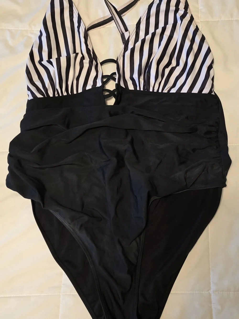 Three Different Bathing Suits Same Flattering Style Size 20