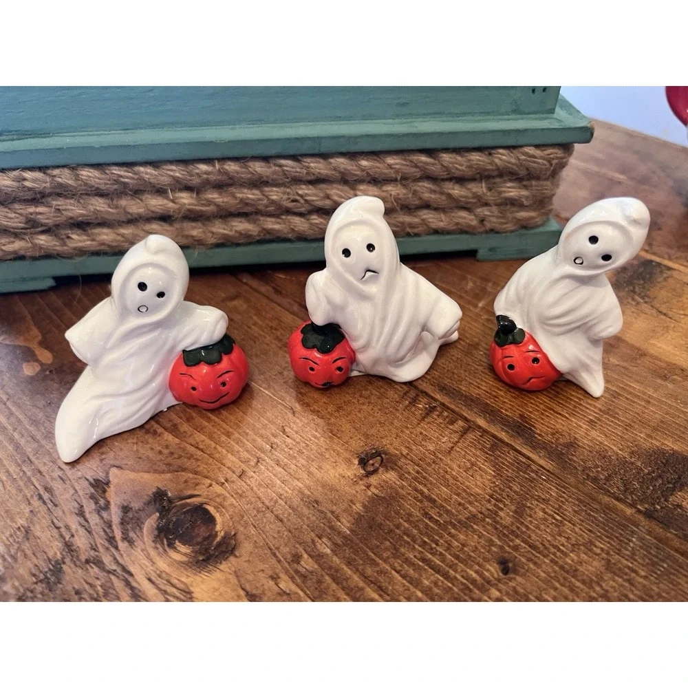(2) Vintage George Good Ghost Halloween Jack O Lanterns 3