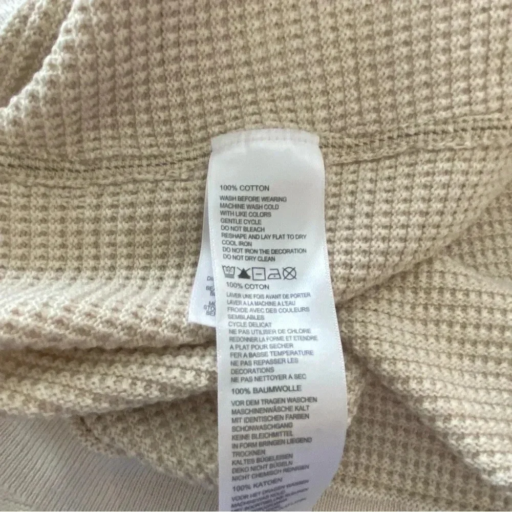 Tommy Bahama‎ Men's Cotton Sweater Beige Waffle Pullover 1/4 zip size Large