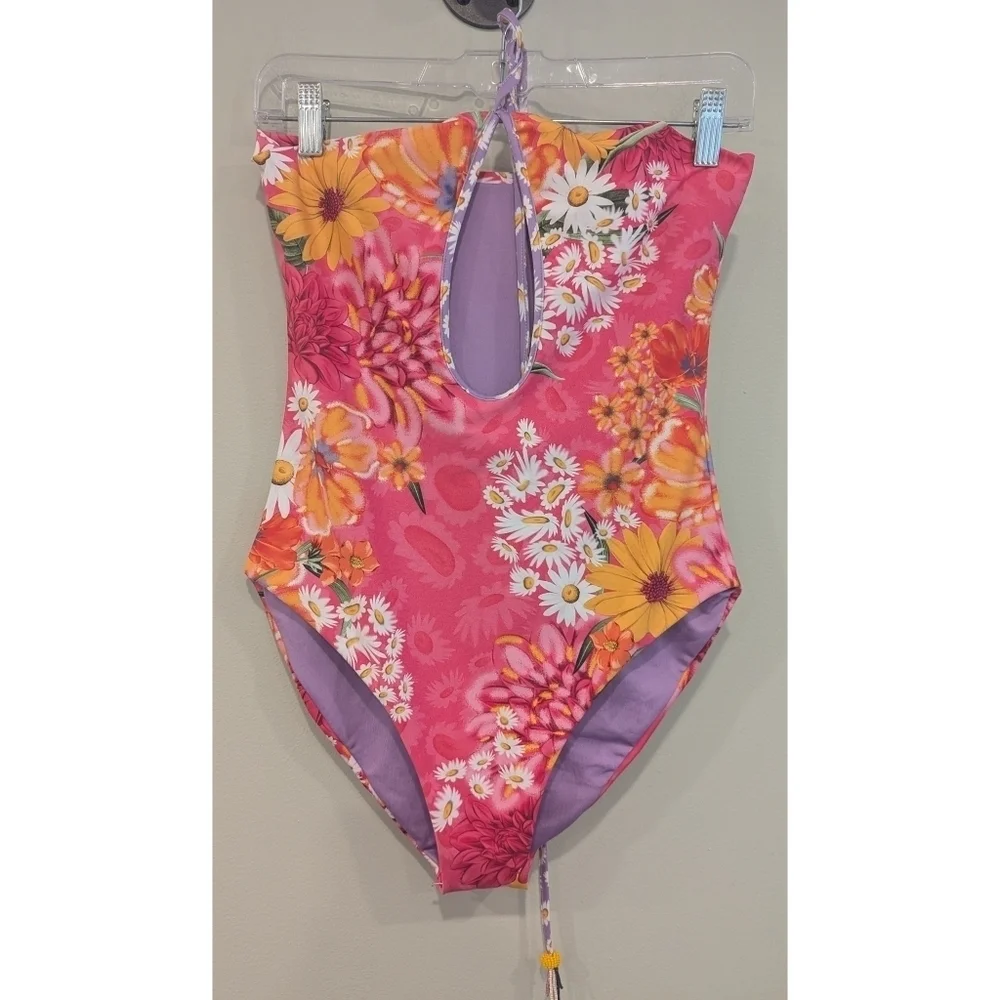 NWT Agua Bendita X Revolve Jamie One Piece In Hazel Fuschia Medium