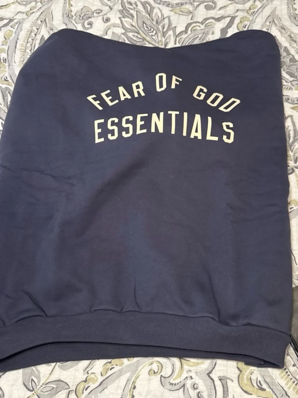 Fear of God Essentials Men's Marine Blue hooded sweatshirt
