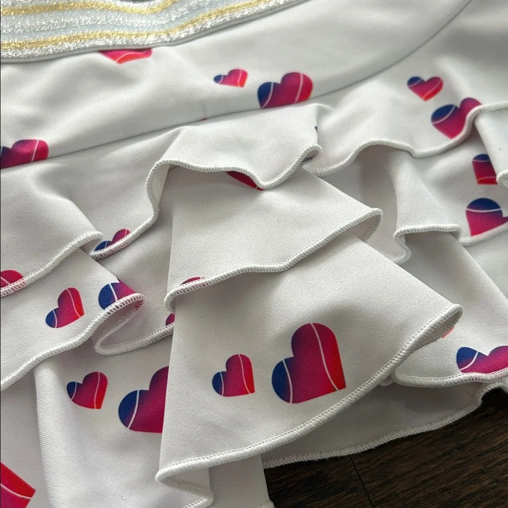 Love Set Match Girls Skirt with Pink Heart Design Size Medium