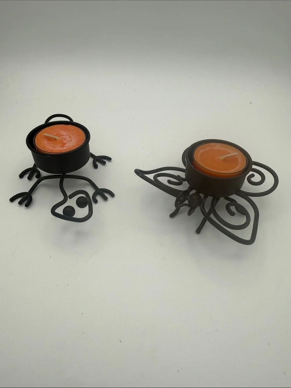 Partylite Little Critters metal lizard & butterfly tealight candle holders