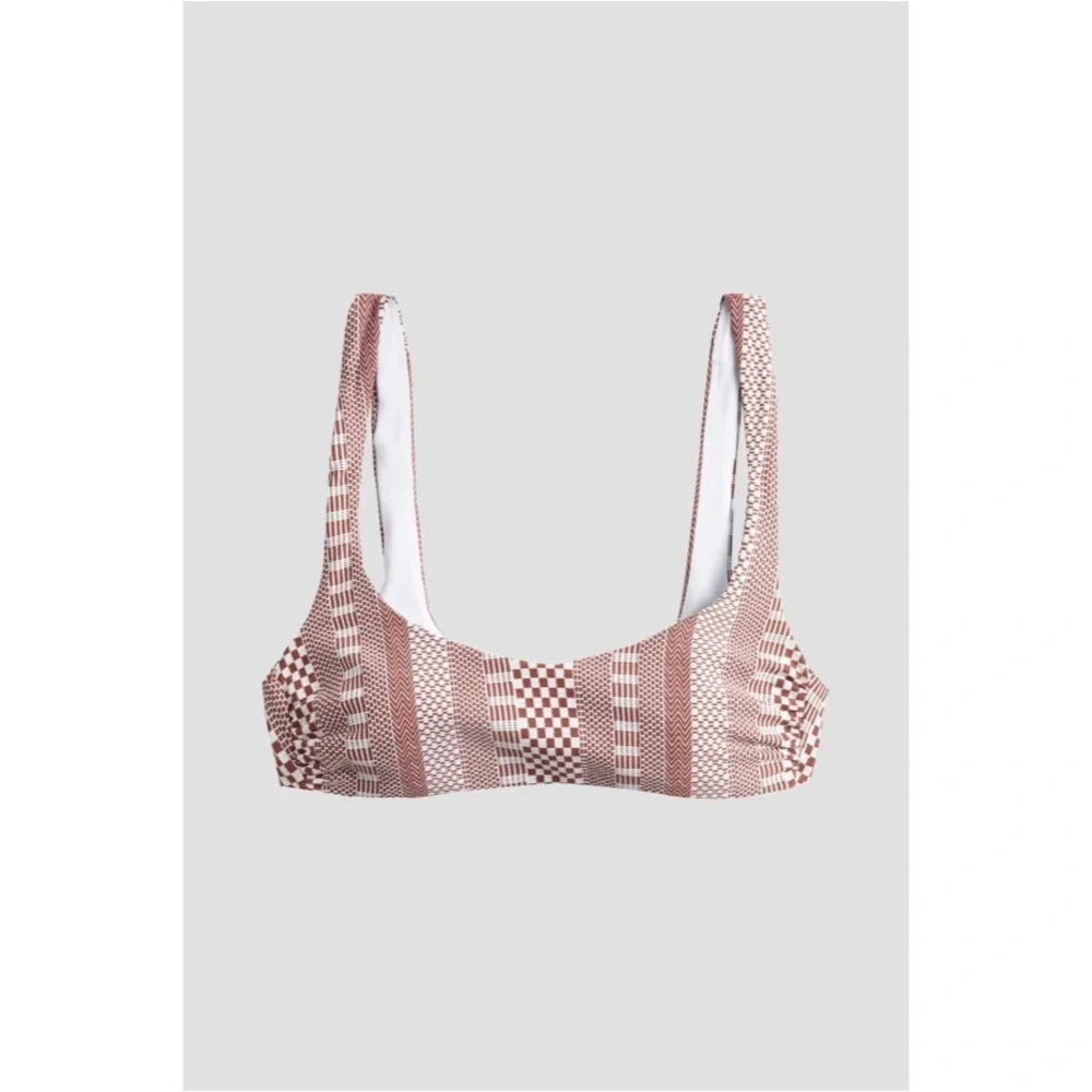 NEW Veronica Beard Celeste ruched printed bikini top