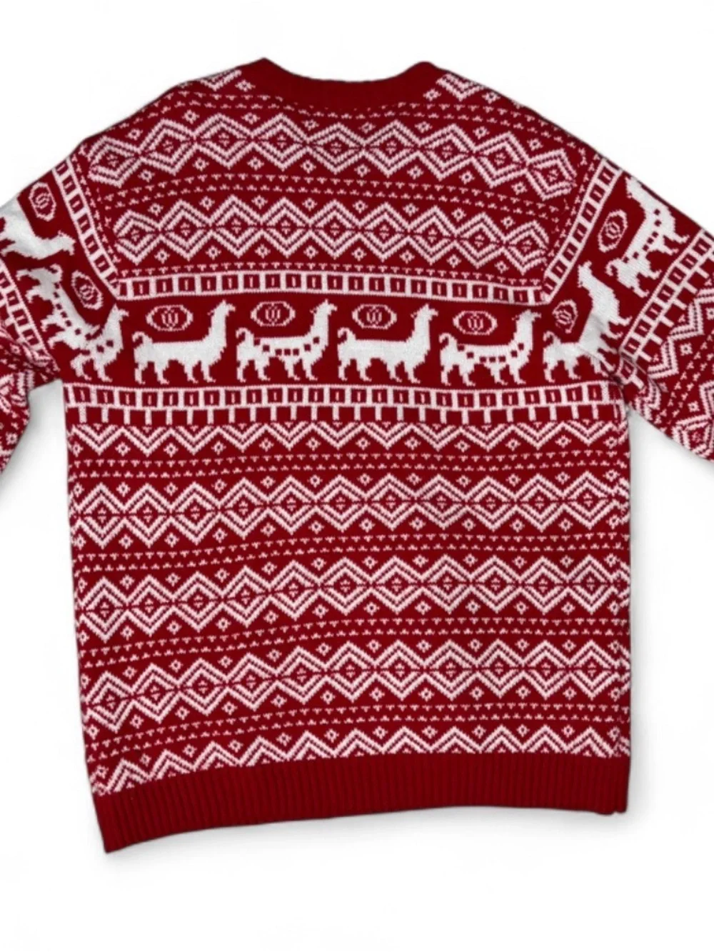 Men’s Blizzard Bay Red & White Llama Christmas Sweater