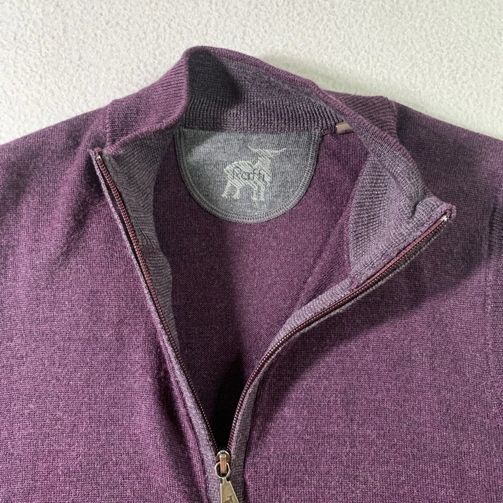 Raffi wool men's sweater vest Purple LARGE