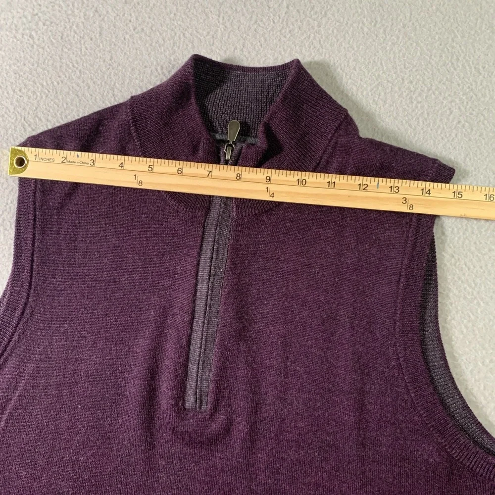 Raffi wool men's sweater vest Purple LARGE