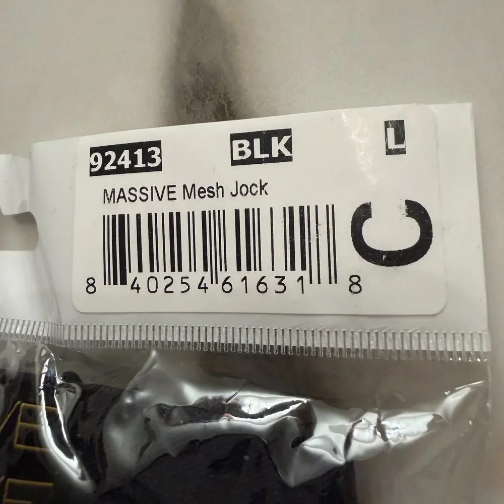 NEW Andrew Christian Massive Mesh Jock Color Black Size Large