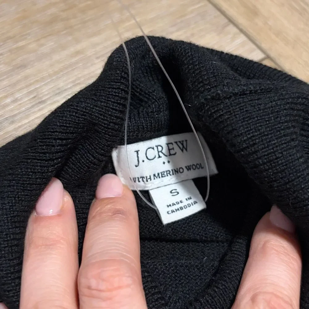 J.Crew Machine-Washable Merino Wool-Blend Turtleneck Sweater Black