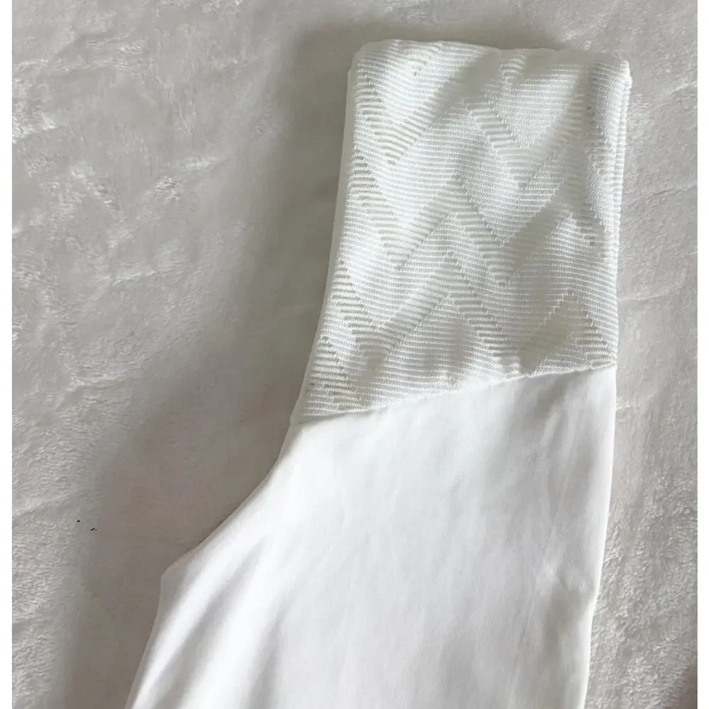 NWT Tavik Free People Size S Eden One-Piece Swimsuit White Textured Chevron