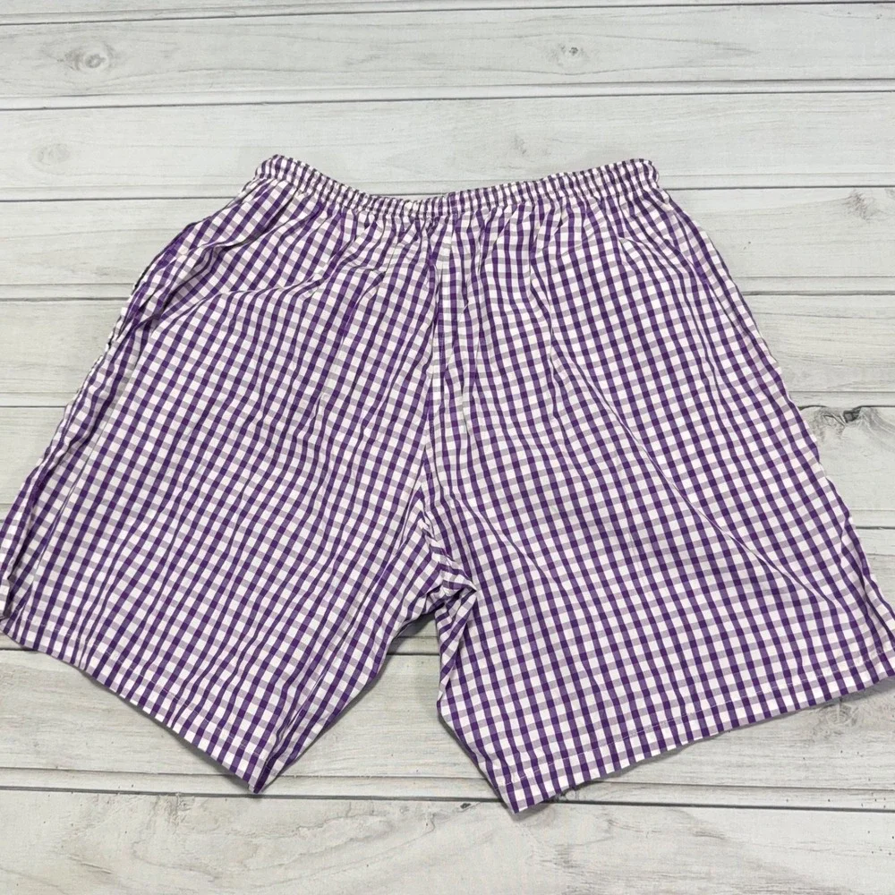Ralph Lauren Purple Label‎ Swim Trunks Shorts Mens L Purple Check Bathing Suit
