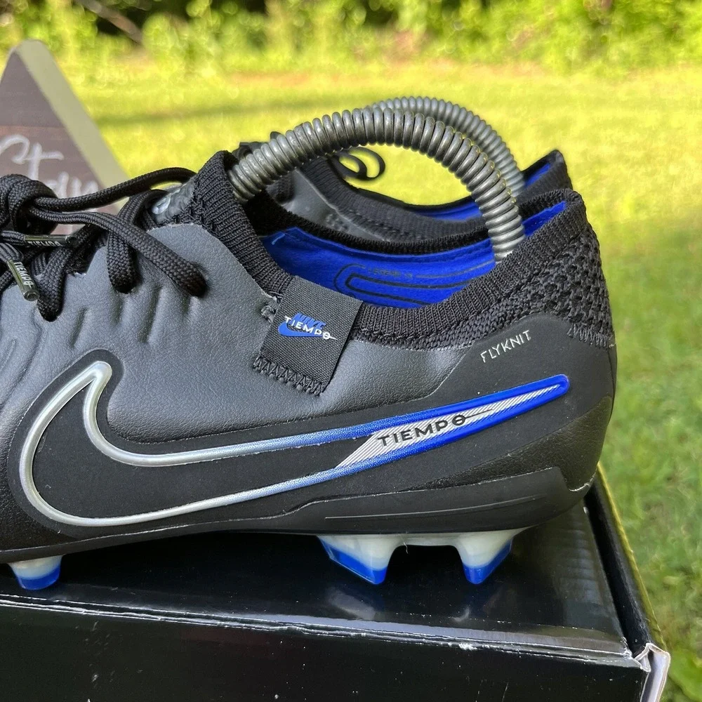 Nike Legend 10 Elite FG Soccer Cleats Men Size 6.5 /‎ Women Size 8 Black / Blue