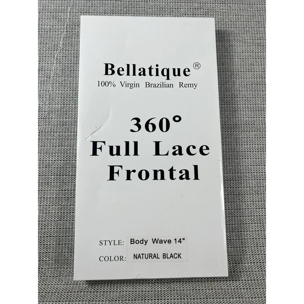 bellatique 100% Virgin Brazilian Remy 360' Full Lace‎ Frontal Natural Black 14