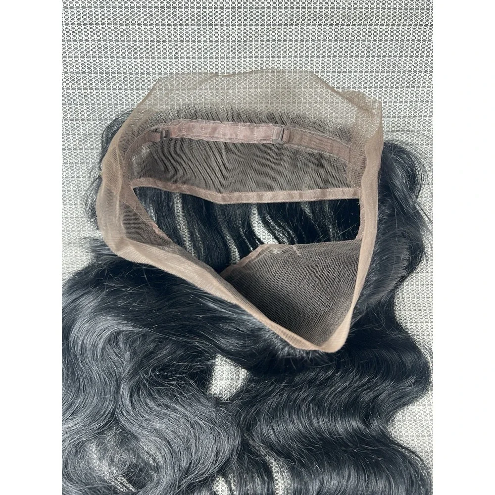 bellatique 100% Virgin Brazilian Remy 360' Full Lace‎ Frontal Natural Black 14
