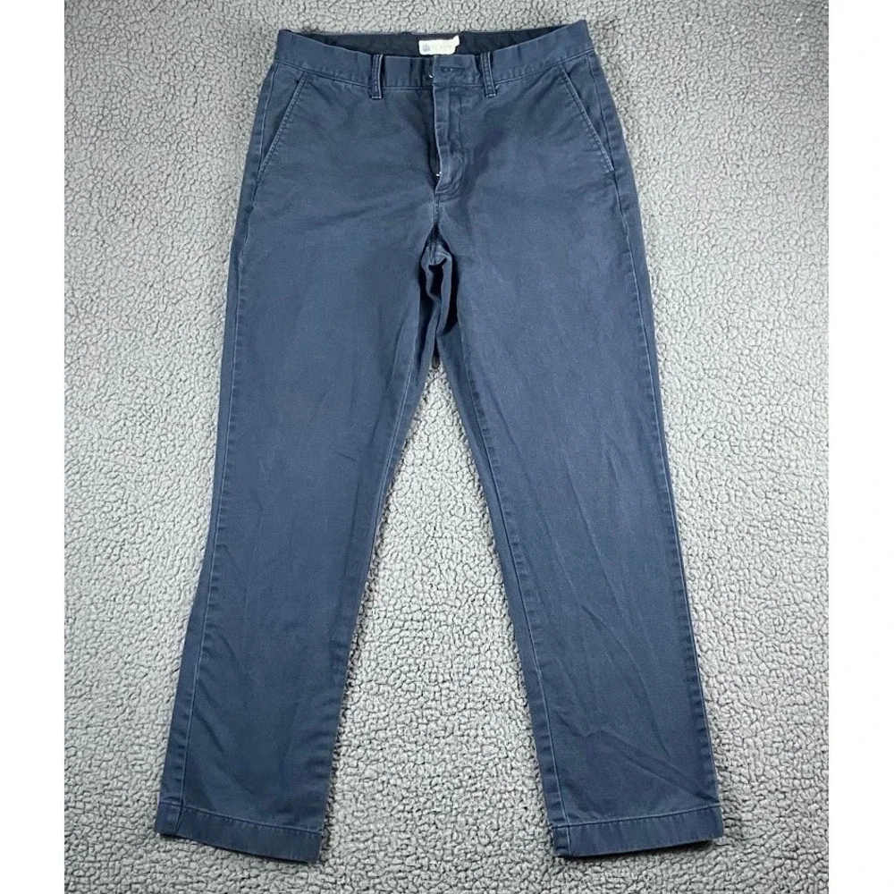 J.Crew Mens 31x30 Navy Blue 100% Cotton Straight‎ Leg Chino Pants